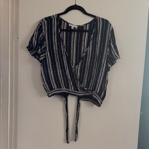 Patrons of Peace Navy and White Striped Crop Top - Barely Worn!